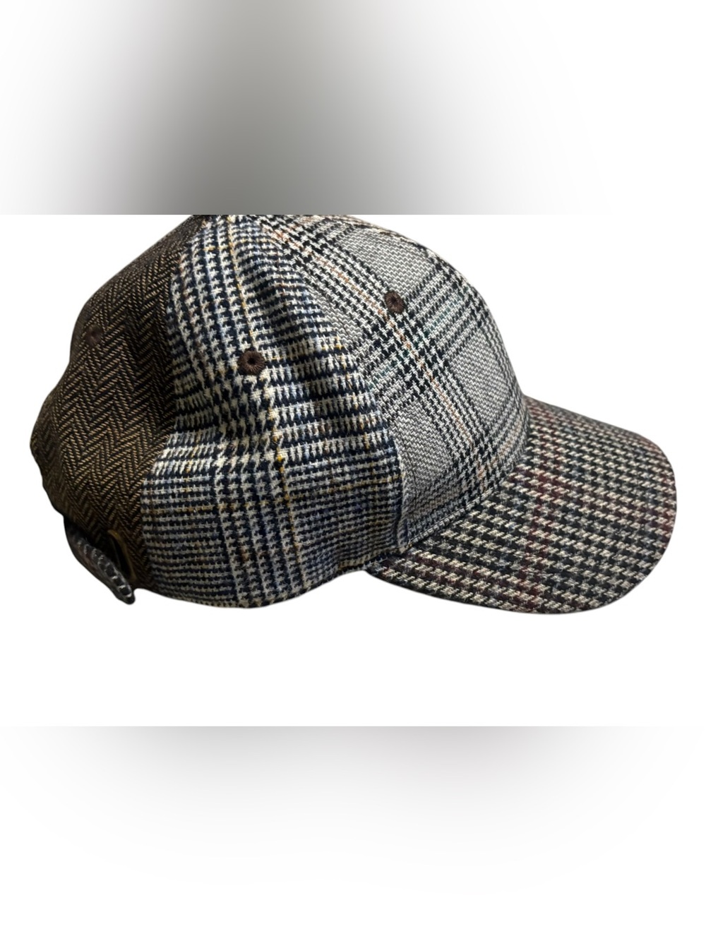 WYETH Free People Letterman Plaid Cap Grey Wool Blend Baseball Hat OS - Picture 7 of 10